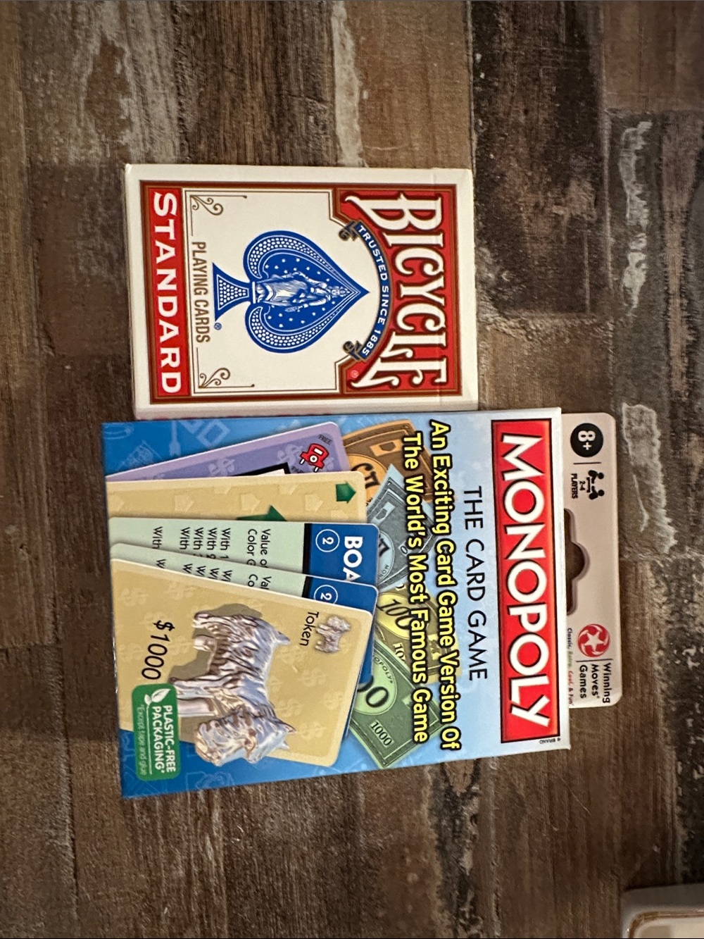 Monopoly The Card Game & Bicycle Standard Playing Cards - White and Red